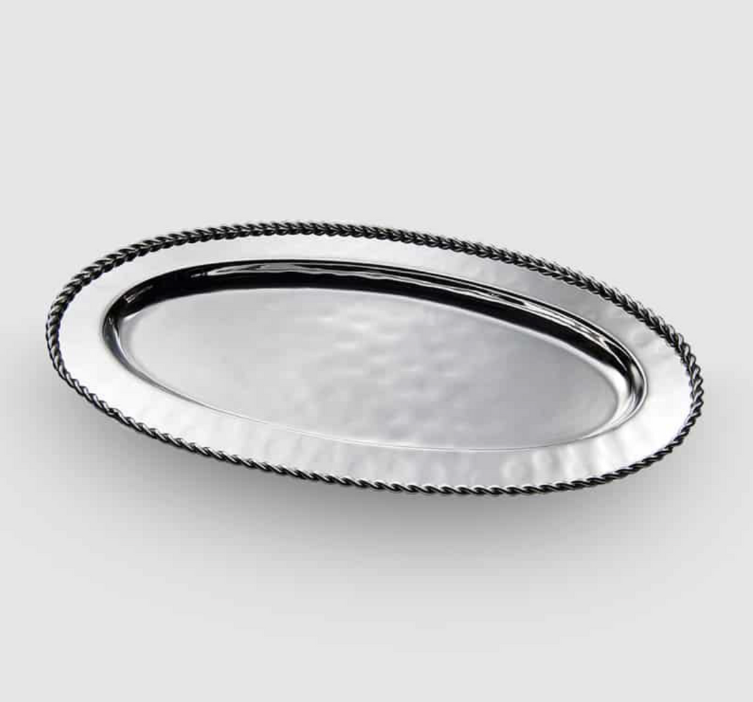Paloma Oval Tray w/ Braided Wire 18½”