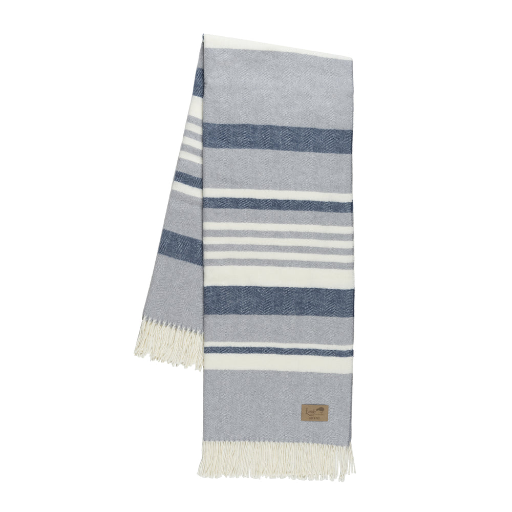 Blue And Light Gray Portside Italian Throw